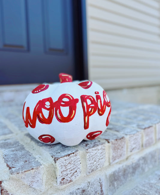 Woo Pig Hand Painted Pumpkin